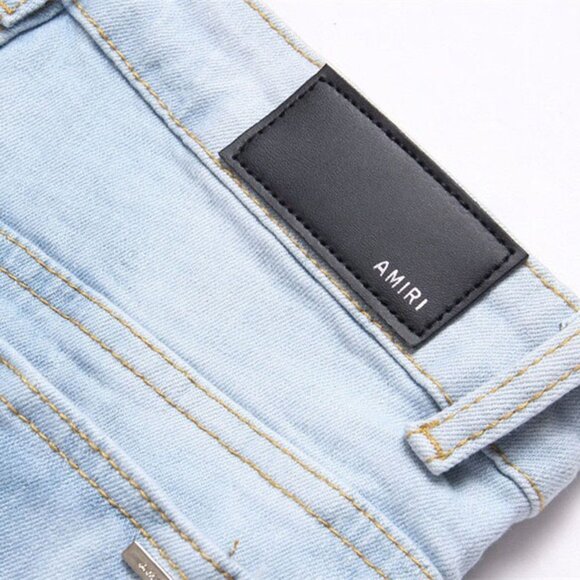 Amiri Black Inkjet Blue Distressed Jeans - Picture 7 of 9